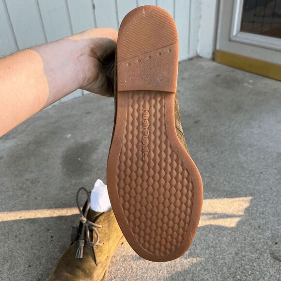 Hush Puppies Olive Suede Chukka Boots w/ Tassel Laces, Size 9 - Picture 4 of 10